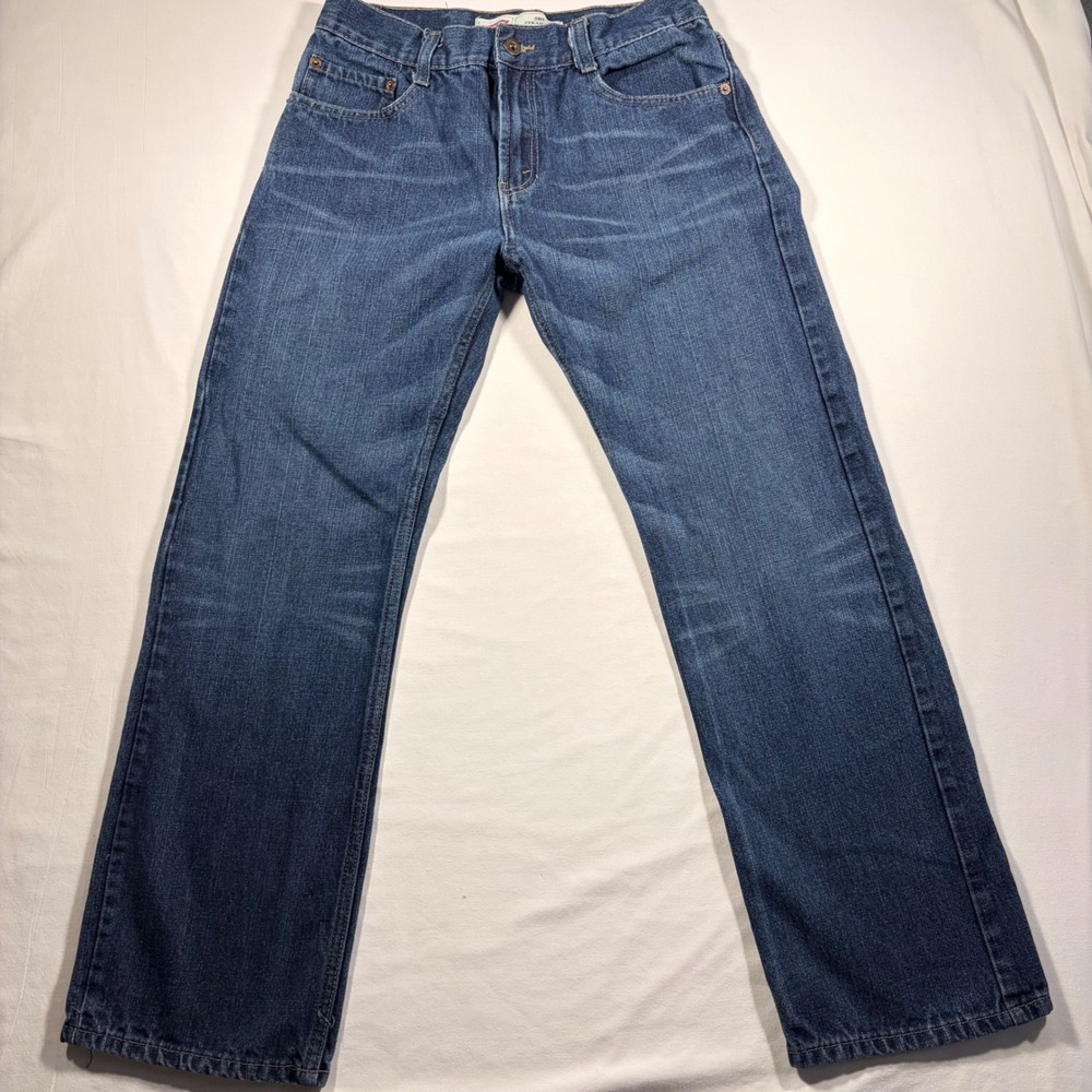 Levis 505 Regular Fit Straight Leg Blue Jeans Boys Size 18 Reg W29 L29